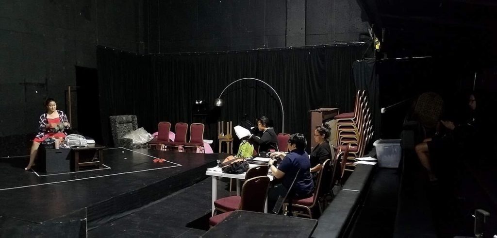 Rehearsal time on CCP stage, a stage they share with 24 other productions for the Virgin LabFest 2019