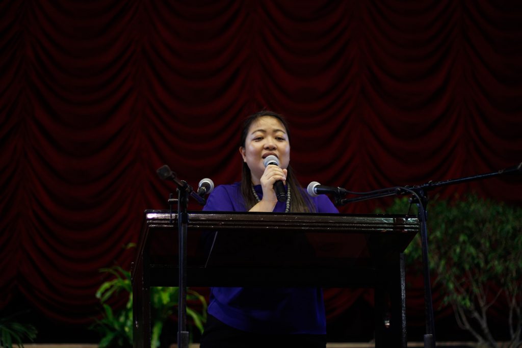END GAME? “We are running out of time,” Climate Change Commissioner Rachel Herrrera warns as she tells the audience that hundreds of millions of people will be pushed to deeper poverty unless something is done to address the increasing rise in temperatures.
