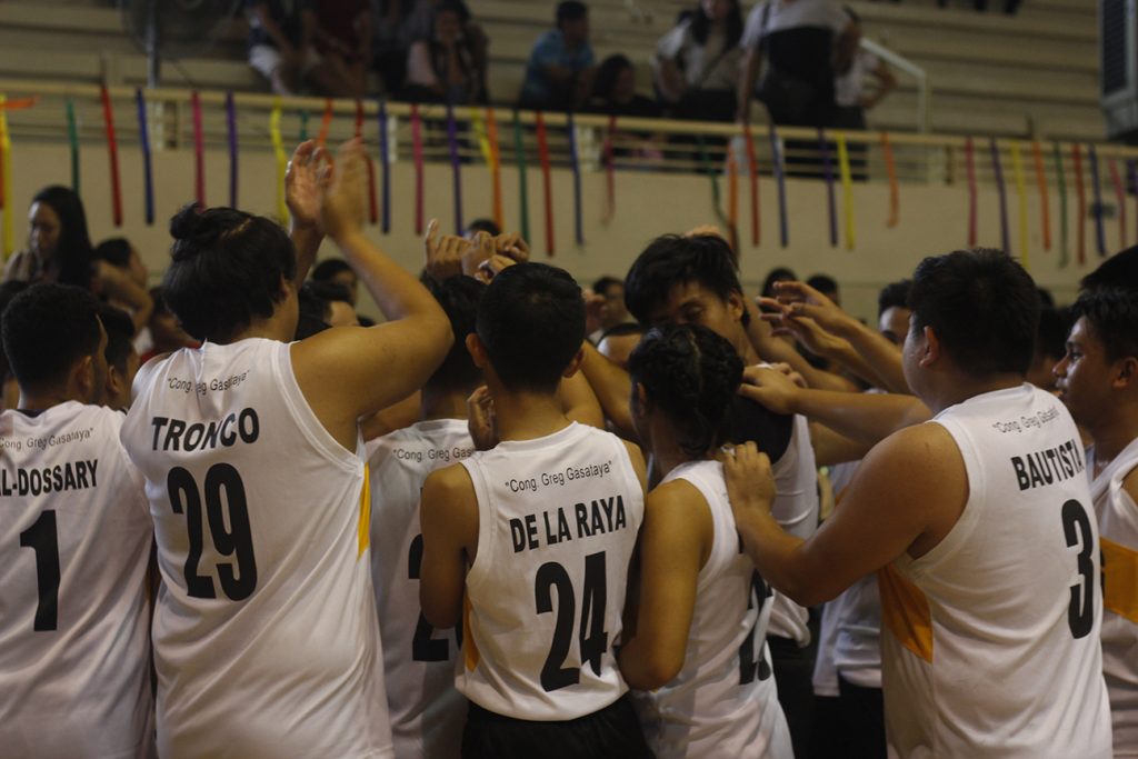 a chase and a win: u league 2019 3 A victorious Marketers' Union huddle.