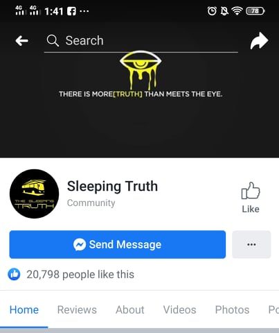 Sleeping Truth FB page on mobile. | Screencap by Richard Meriveles 