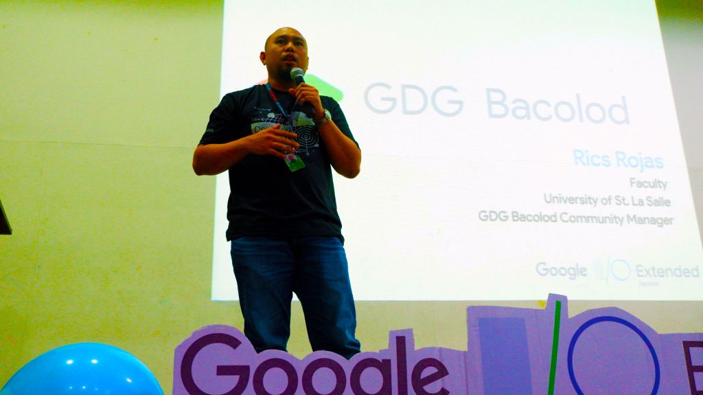 Google Dev Group community manager Rics Rojas during the I/O Extended 2019 Bacolod.