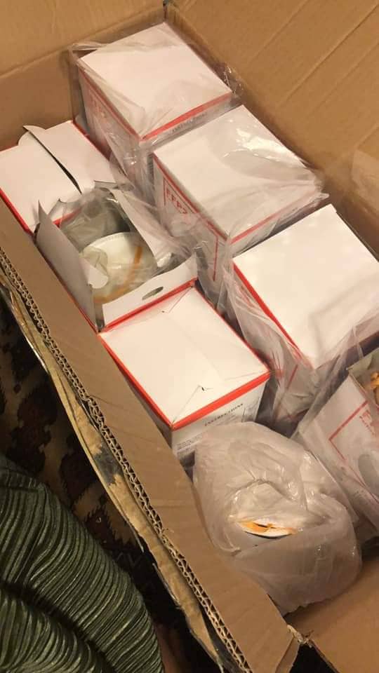 Face masks, by the boxes, have been collected by Mary Catherine Abayon and immediately sent to Batangas, especially to areas stricken by the eruption.