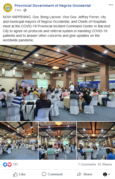negros occidental two-week shutdown starts monday 1 Screencap from Provincial Government of Negros Occidental FB page.