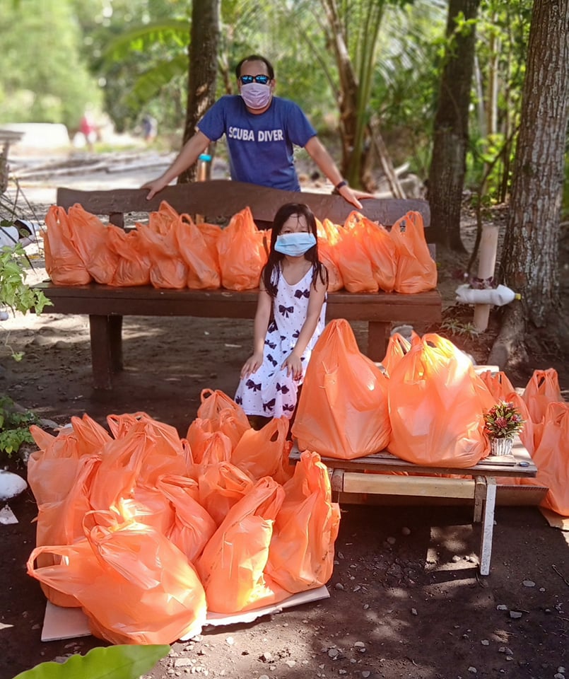 Essential items ready for distribution to families at Purok Creek, Brgy. Estefania