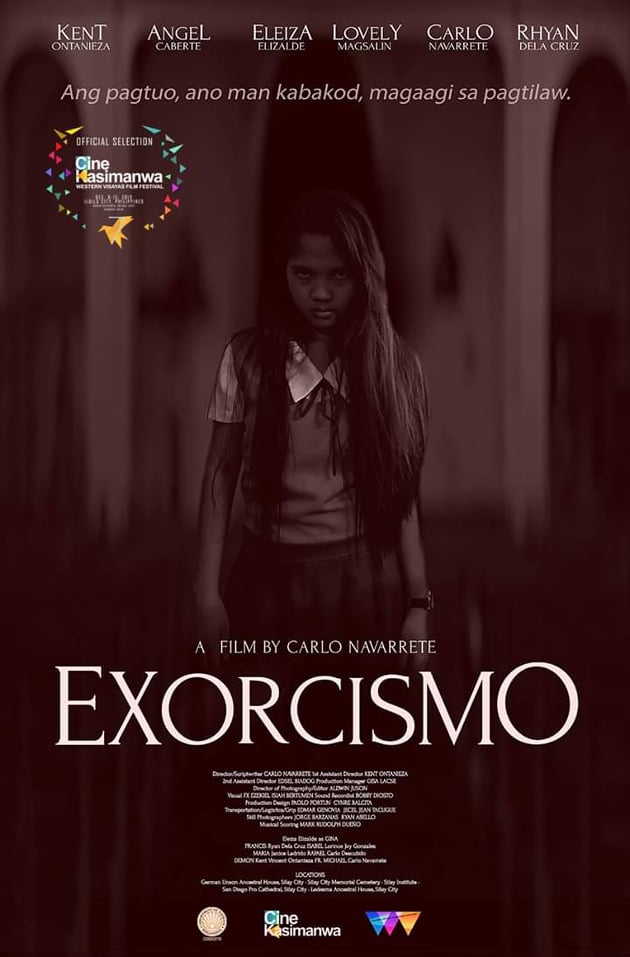 Promotional poster for Exorcismo, a film directed by Carlo Navarrete, one of the films from Bacolod funded by Western Visayas Film Grants.| Photo from Cinekasimanwa Facebook Page
