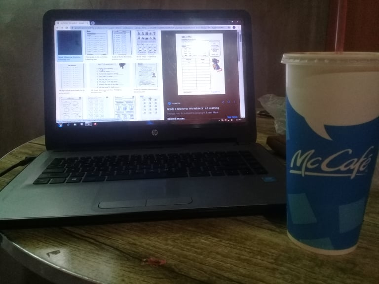 A lone coffee cup is witness to the virtual workload as public school teachers prepare a digital module for students. | Photo furnished by Jan Reymund Cabiten.
