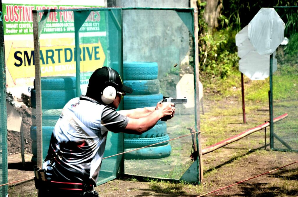 A slice of the action during the just-concluded Ardie Ong Shootimg Competition held Sunday at the NIR Shooting Range in Bacolod City. | Photo by Rodney A. Jarder Jr.